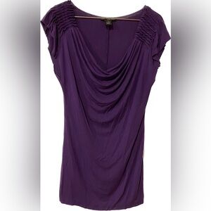 Willi Smith Womens Cowl Neck Ruffle Short Sleeve Shirt Size S